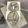 Novo Lenço Longo 2025 Seda Estampado Dupla Face Lenço Elegante Moda Verão Cinto Decorativo Lenço