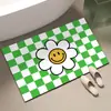 Tapete de chão de diatomita com rosto sorridente estilo coreano para entrada de banheiro em casa, absorvente de água, antiderrapante, secagem rápida, tapete de pé para atacado