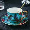 Xícara de café de luxo vintage com toque requintado e de alta qualidade, conjunto de xícaras de chá da tarde em porcelana, conjunto de chá, presente de aniversário e inauguração de casa