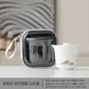 Porcelana Blanca Dehua Pintura a Tinta de Paisaje Taza Rápida Set de Té Cerámico para Viaje Bolsa de Almacenamiento Portátil para Acampada al Aire Libre Set de Té para una Persona