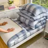 Conjunto de três peças xadrez para dormitório universitário, roupa de cama 100% algodão, estilo ins, lavável à máquina, inclui lençol de cima, capa de edredom e lençol de elástico