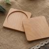 Posavasos de madera cuadrado de haya, tapete de madera para taza de té, tapete aislante de nogal, porta té, tallado y grabado