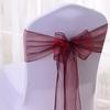 Gasa de Vidrio con Correas Azules y Amarillas para Cubierta de Silla, Flor para Respaldo de Silla, Lazo de Cubierta Elástica para Silla, Boda en Hotel