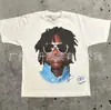 Camiseta Casual Solta de Manga Curta com Estampa de Retrato Retro Tendência Masculina Transfronteiriça Y2K Gótico Harajuku Hip-Hop