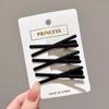 Grampo de cabelo preto fosco simples, grampo de cabelo de verão com franja quebrada, presilha lateral, acessório de cabeça elegante para mulheres