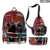 Mochila Escolar Anime 3D Nova Transfronteiriça, Mochila, Estojo, Bolsa de Ombro, Três Peças
