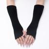 30 guantes largos a rayas nuevas mangas de lana transfronterizas de otoño e invierno para hombre y mujer mangas largas de punto cálidas sin dedos mangas falsas