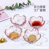 Prato de Vidro Japonês Prato Pétala de Flor de Cerejeira Prato Pequeno Tigela para Molho Prato para Molho Mini Louça com Borda Dourada Fofa