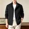 Jaqueta masculina de outono transfronteiriça, cor sólida, estilo old money, nova jaqueta executiva versátil de gola alta para o outono