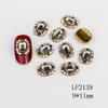 Acessórios para Unhas Estilo Japonês de Comércio Exterior, Ornamentos de Diamante Retrô, Sapatilhas Estilo Ano Novo com Fundo Plano, Coração de Pêssego Envolto com Diamantes, Acessórios de Liga Metálica Atacado