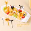 Halloween Palillos de Plástico para Pastel Palillos de Fruta Cóncavo Hombre Palillos Tenedores de Fruta Suministros para Fiesta Decoración de Cupcake
