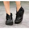 Novos sapatos femininos de outono e inverno, estilo retrô, tamanho 40-43, botas Martin de tamanho grande, botins baixos e planos, sapatos e botas femininos de estilo de comércio exterior europeu e americano