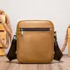 NIUCUNZH Bolsa Pequena de Ombro Masculina de Couro Genuíno Padrão Lichia Couro Bovino Bolsa Satchel Pequena Elegante para o Dia a Dia Masculina