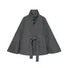 Ropa de Mujer Transfronteriza al Por Mayor Estilo Europeo y Americano Otoño e Invierno 2025 Nueva Moda Casual Cuello Alto Manga Murciélago Chaqueta de Lana