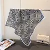 Lenço Quadrado Pequeno de Algodão e Linho Espinha de Peixe Retrô Estilo Coreano Lenço de Cabeça Imitação de Veludo Xale Proteção Solar Lenço de Pescoço Lenço Feminino
