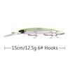 Mino de agua flotante de 15cm/12.5g con placa de lengua larga y boca torcida, señuelo falso para pez mandarín, pez militar, boca de caballo, Luya señuelo falso
