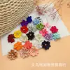 Mancha de 3 cm de nueve esquinas con taladro cinta de poliéster flor pequeña cosida a mano tocado diy accesorios de ropa juguete flor de tela hecha a mano