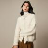 Cárdigan Suéter de Alpaca Rosa con Cuello Redondo y Forro de Felpa Larga 2026 Nuevo Chaqueta de Punto Holgada para Mujer Top de Otoño e Invierno para Mujer