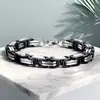 Pulsera Cadena de 7 Emperadores Oro Negro Acero Inoxidable Mejorada Cadena de Acero de Titanio Cadena Geometría Hip-Hop Transfronterizo
