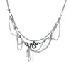 Nuevo Diseño Collar Colgante de Serpiente Verde con Borla de Perlas Diseño de Nicho Collar de Perlas Multicapa Cadena para Clavícula