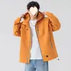 Jaqueta Masculina Bonita para Primavera e Outono 2025 Jaqueta com Zíper Estilo Hong Kong Estilo Japonês Estilo Harajuku Estilo Coreano Jaqueta Solta com Capuz