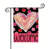 Bandera de Jardín Moderna para el Día de San Valentín 2026 Poliéster Estampado de Corazón Aniversario Boda Bandera para Exteriores Bandera de Césped
