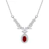 Collar Transfronterizo de Plata de Ley S925 con Piedra de Cristal para Mujer, Popular Cadena de Clavícula de Piedra Natural Versátil de Moda de Alta Gama para Mujer