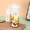 Copo de café de bebida dupla 316 copo térmico de aço inoxidável de alto valor de cor lírio orquídea tubo de sucção copo corda de elevação portátil que acompanha o lote do copo