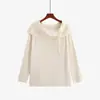 Elegante top de punto de hombros descubiertos, talla grande, para otoño de 2026, diseñado para un look estilizado y elegante, perfecto como capa base de estilo francés. 25178