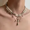 Collar de Doble Capa de Estrella Cadena de Suéter de Moda para Hombre Diseño Nicho de Lujo Accesible Estilo Hip-Hop Cadena para Clavícula para Pareja Niños y Niñas