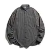 Camisa de Patchwork a Cuadros con Solapa de Manga Larga Estilo Retro Americano Nanxia para Hombre, Nueva Tendencia de Camisa Holgada Estilo Primavera