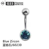 Anillo para Ombligo Meishier F136 de Aleación de Titanio Incrustado con Diamantes Gr23 Titanio Rosca Externa Stud para Ombligo Perforación Individual con Diamante Checo Joyería