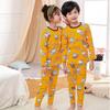 Conjunto de Roupa Íntima Térmica Infantil Outono e Inverno Novo Meninos e Meninas Roupas de Outono e Calças Forradas com Lã Espessas Roupas de Casa Infantis