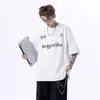 Camiseta cool de manga corta estilo motero, de marca moderna estilo americano, para hombres y mujeres, de verano, de alta costura, con estampado de letras, informal, de media manga