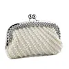 Procesamiento y Personalización de Bolsos de Cena Nuevos con Perlas, Bolsos de Mano tipo Clutch Europeos y Americanos para Banquetes de Damas, Bolsos de Noche de Boda de Moda al por Mayor