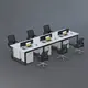 Estação de Mesa para Funcionários, Estação de Trabalho para Funcionários, Estação para Quatro Pessoas, Conjunto de Mesa e Cadeira Moderno Simples, Mesa de Estação de Trabalho para Computador com Divisória
