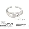 Anillo Abierto Geométrico Hueco de Acero Inoxidable Set, Diseño Compacto Estilo Francés, Anillo de Dedo Bestseller Transfronterizo, Estilo Minimalista Fresco