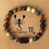 Amazon TUME Ventas Calientes Transfronterizas Pulsera Simple de Cuentas Doce Constelaciones Pulsera para Parejas Pulsera Personalizada para Hombre