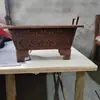 Quemador de Incienso Combinado de Placa Galvanizada de Hierro Fundido para Templos, para Salones Ancestrales y Templos Taoístas, Quemador de Incienso Rectangular para Quemar Incienso y Papel, Estufa Cuadrada para el Hogar