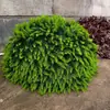 Tapa de registro decorativa de planta verde para exteriores, bola de planta verde artificial, planta verde simulada con largas agujas de pino, bola de césped para ocultar imperfecciones, resistente al sol y a la oxidación