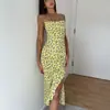 Ropa de Mujer de Comercio Exterior, Ropa de Mujer Estilo Europeo y Americano, Artículo Nuevo de Verano 2026 de Comercio Exterior Más Vendido, Vestido Lencero Sexy con Estampado Floral, Abertura y Espalda Descubierta