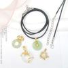Collar estilo coreano, pulsera, colgante, cordón, hilo de cera de color, hebilla de langosta, cuerda de cuero, accesorios de joyería DIY, material