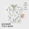 Macacão de Bebê Verão Algodão Puro Fino Manga Curta Roupas com Ar Condicionado Roupas de Bebê Pijamas Roupas para Recém-Nascidos Roupas de Verão