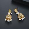 Pendientes de perlas indias Jinse, pendientes de cobre, cristal, circonita y perla, joyería vintage de palacio transfronterizo, venta al por mayor para mujeres