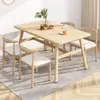 Juego de mesa y sillas nórdicas para uso doméstico, económico para apartamentos pequeños, apto para 4-6 personas, mesa de comedor simple para casa de alquiler comercial