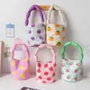 Bolsa de Lona Tote Bolso Cubo Portátil Relleno de Algodón Relleno Corto Bolsa de Hombro Grande Capacidad para Compras Almuerzo