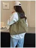 Bolsa Tote de Cor Sólida Transfronteiriça Grande Capacidade Versátil para o Dia a Dia Bolsa de Ombro Único Para Aula Deslocamento Casual Bolsa de Ombro Único