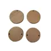 Decoración colgante de etiqueta de oblea de madera de haya redonda 2 agujeros accesorios para llavero de joyería material un agujero doble agujero