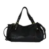 Nova bolsa de ombro vintage com cordão para mulheres, bolsa de mão para o dia a dia de grande capacidade, bolsa de ombro simples e versátil com textura de couro genuíno