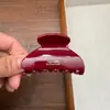 Grampo de Cabelo Vermelho com Glitter Fino de Alta Qualidade Etiqueta Dourada Novo Básico Versátil Grampo de Cabelo Feminino Grampo Tubarão